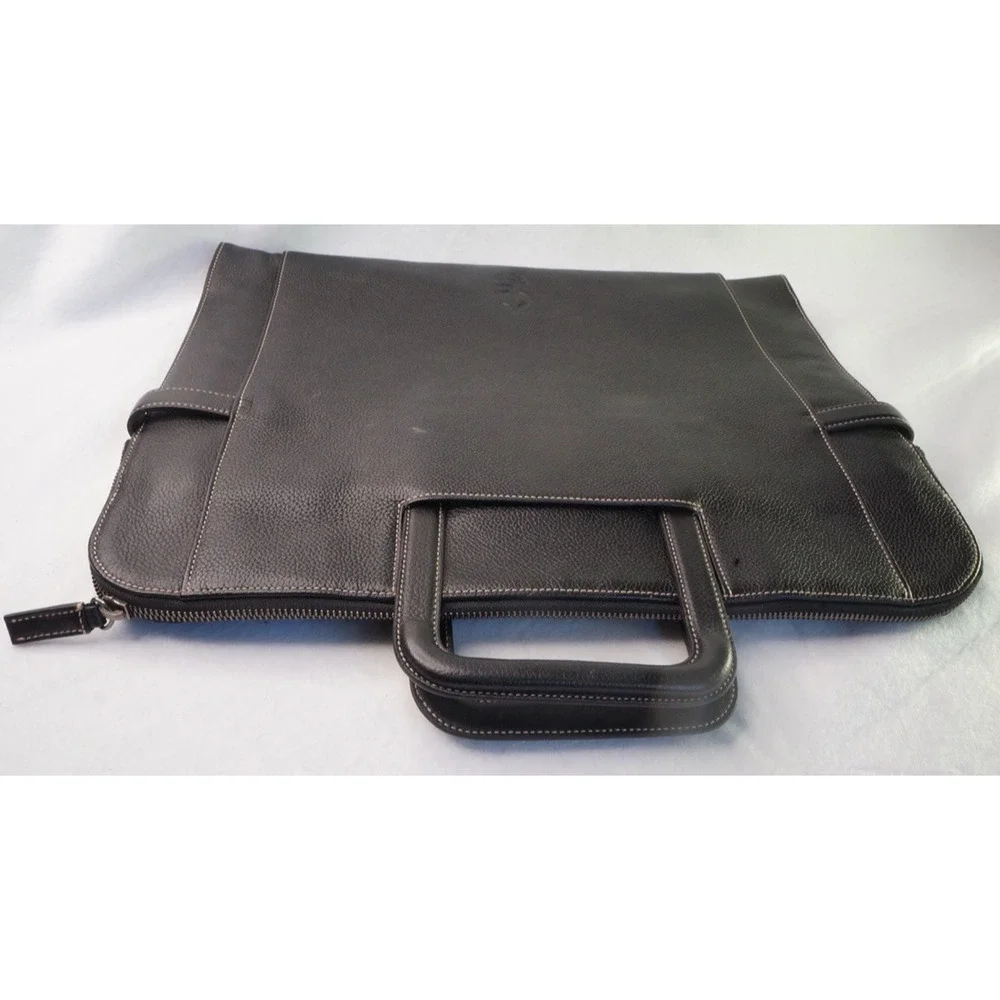 Vintage Coach 5152 Black Pebbled Leather Briefcase Laptop Portfolio Bag CLC